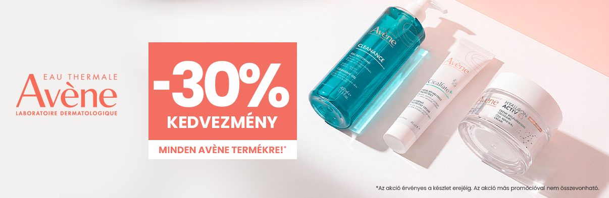 Avène akció — 30% kedvezmény minden Avène termékre