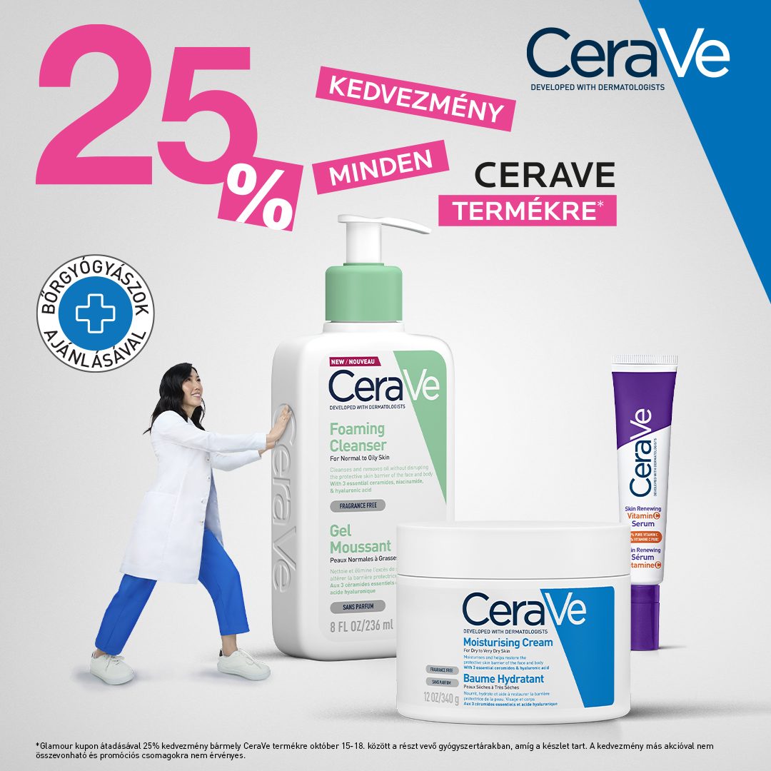CeraVe Glamour-napok akció — 25% kedvezmény minden CeraVe termékre