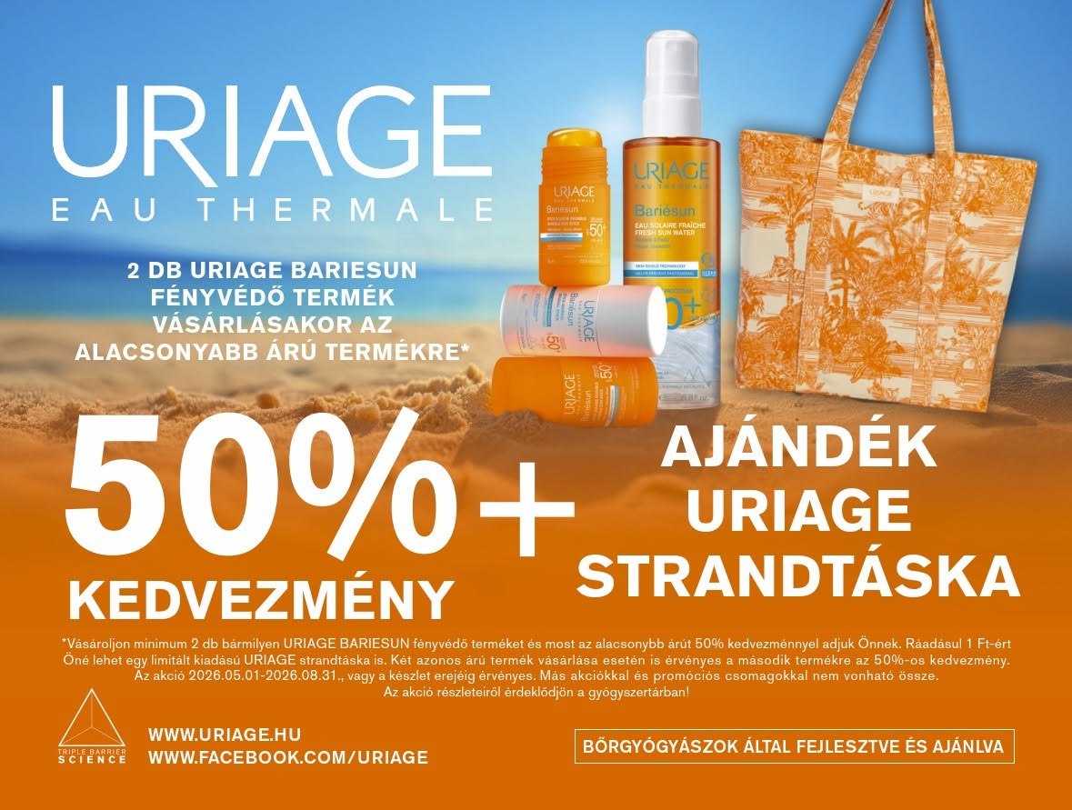 Uriage Bariésun fényvédő akció — 50% kedvezmény és ajándék strandtáska